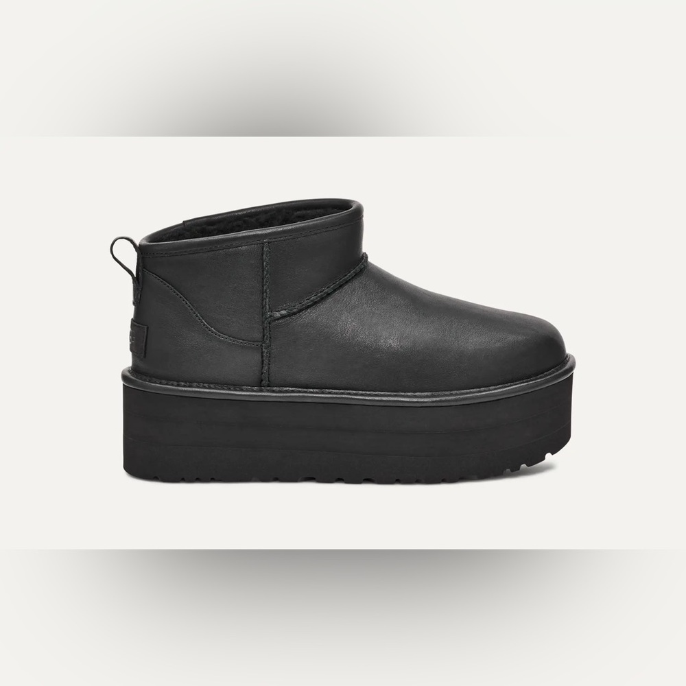 UGG Classic Mini Platform Leather- Women’s size 10- Black